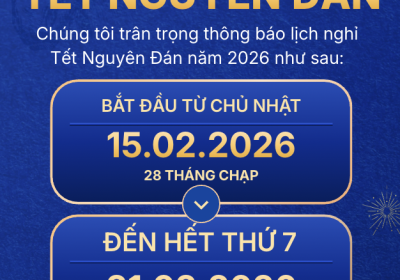 THÔNG BÁO NGHỈ TẾT NGUYÊN ĐÁN BÍNH NGỌ 2026